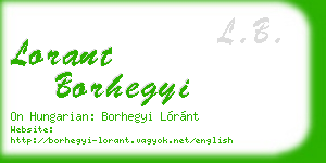 lorant borhegyi business card
